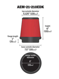 AEM Induction 21-210EDK DryFlow Air Filter