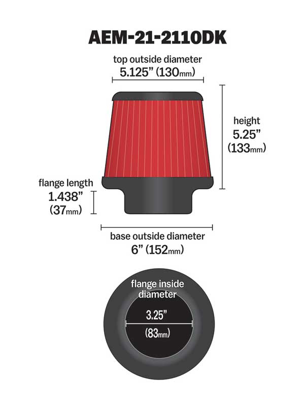 AEM Induction 21-2110DK DryFlow Air Filter