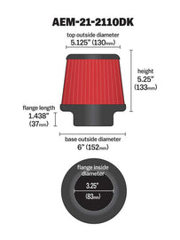 AEM Induction 21-2110DK DryFlow Air Filter