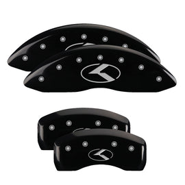 MGP Caliper Covers 21183SCRKBK Set of 4: Black finish, Silver Kia Logo (Circle K)