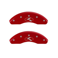 Load image into Gallery viewer, MGP Caliper Covers 21190FCRKRD Front Set of 2: Red finish, Silver Kia Logo (Circle K)