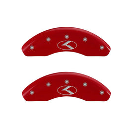 MGP Caliper Covers 21190FCRKRD Front Set of 2: Red finish, Silver Kia Logo (Circle K)