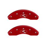 MGP Caliper Covers 21190FCRKRD Front Set of 2: Red finish, Silver Kia Logo (Circle K)