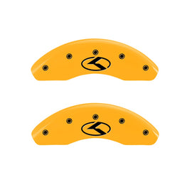 MGP Caliper Covers 21190FCRKYL Front Set of 2: Yellow finish, Black Kia Logo (Circle K)