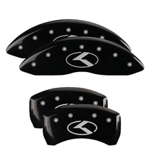 Load image into Gallery viewer, MGP Caliper Covers 21191SCRKBK Set of 4: Black finish, Silver Kia Logo (Circle K)