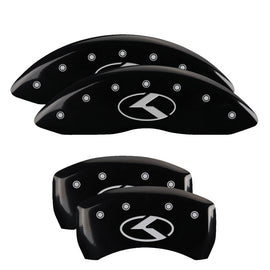 MGP Caliper Covers 21191SCRKBK Set of 4: Black finish, Silver Kia Logo (Circle K)