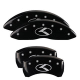 MGP Caliper Covers 21191SCRKBK Set of 4: Black finish, Silver Kia Logo (Circle K)