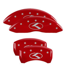 Load image into Gallery viewer, MGP Caliper Covers 21196SCRKRD Set of 4: Red finish, Silver Kia Logo (Circle K)