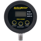 AutoMeter 2167 GAUGE HEAD, TIRE PRESS, 50 PSI/3.45 BAR, RACE DIGITAL, BACKLIT W/ MEM, PRO-COMP