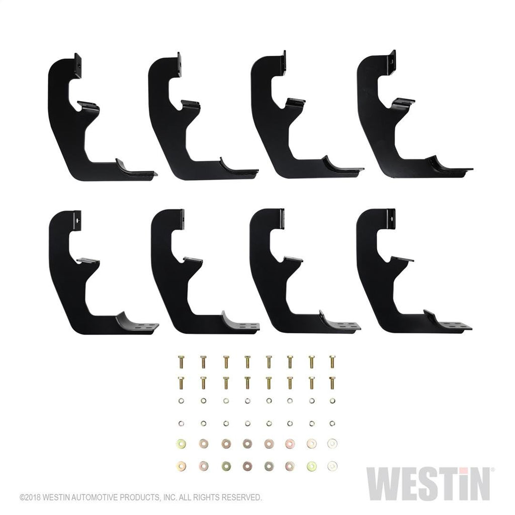 Westin 22-2255 Premier Oval Nerf Step Bar Mount Kit; Black; For Double Cab;
