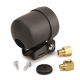 AutoMeter 2204 Black powder coated steel cup, mounting strap, and black aluminum base