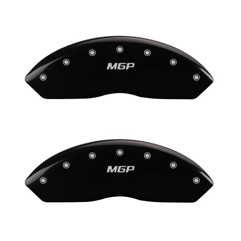 MGP Caliper Covers 22210SMGPBK Set of 4: Black finish, Silver MGP
