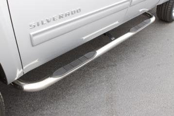Lund 22647423 3 In Round Bent Nerf Bars; Stainless Steel; Polished