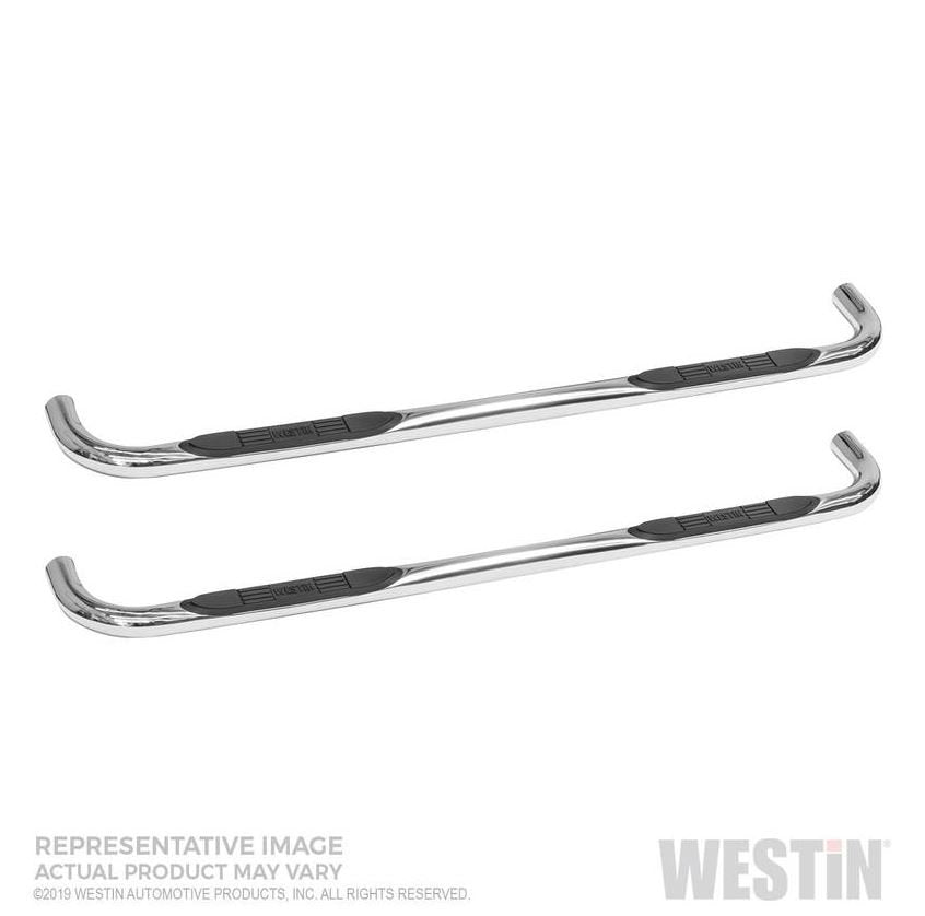 Westin 23-4120 E-Series 3 Round Nerf Step Bars; Polished Stainless Steel;