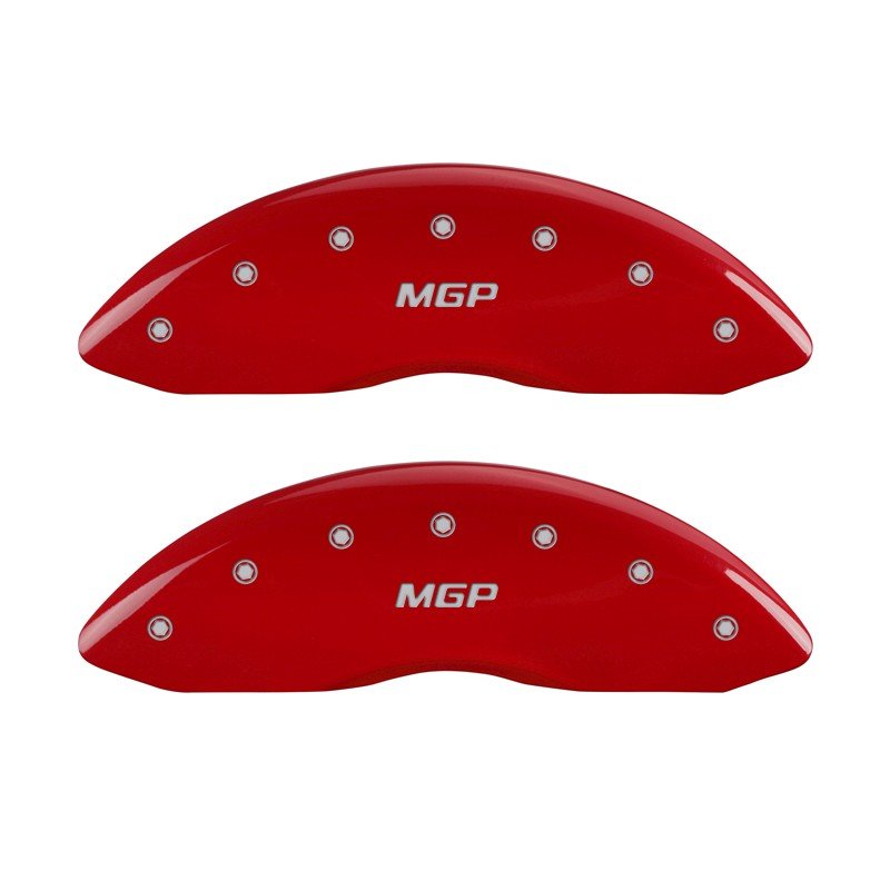 MGP Caliper Covers 23005SMGPRD Set of 4: Red finish, Silver MGP