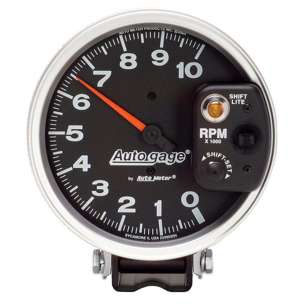 AutoMeter 233903 GAUGE, TACHOMETER, 5" , 10K RPM, PEDESTAL W/ INT. SHIFT LIGHT, BLACK, AUTO GAGE