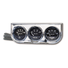 Load image into Gallery viewer, AutoMeter 2349 GAUGE CONSOLE,OILP/WTMP/VOLT,2",100PSI/280 Degrees F/16V,BLK DIAL,CHROME BZL,AG