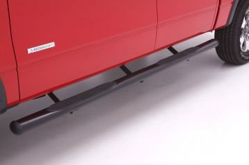 Lund 23690908 4 In Oval Straight Nerf Bars; Steel; Black