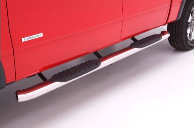 Lund 23776750 5 In Curved Oval Nerf Bars; Stainless Steel; Polished