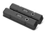 Holley 241-242 Valve Covers - Vintage Series - Finned - SBC - Satin Black Machined