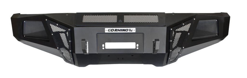Go Rhino 24297T Strong steel replacement bumper protects winch and vehicle