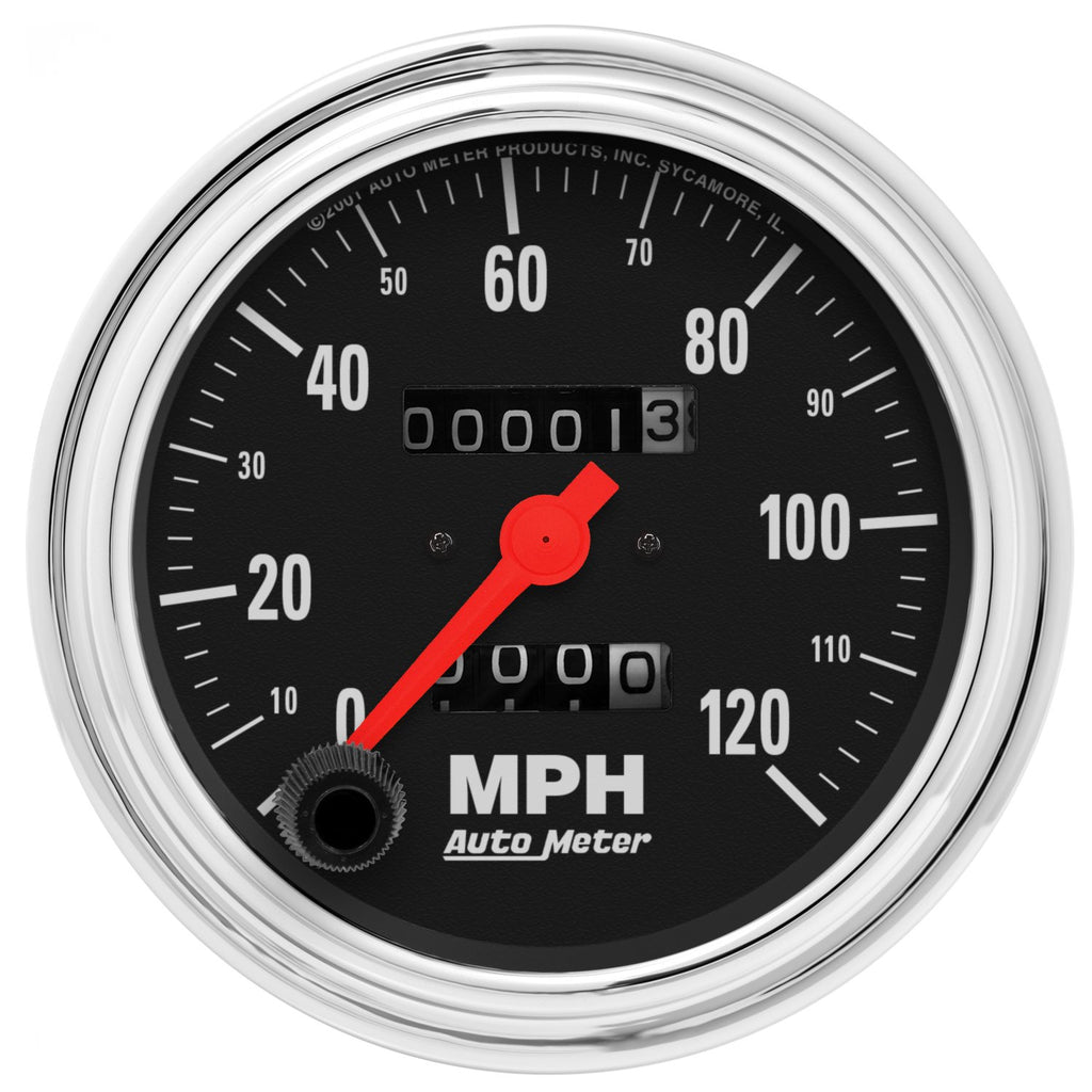 AutoMeter 2492 GAUGE, SPEEDOMETER, 3 3/8" , 120MPH, MECHANICAL, TRADITIONAL CHROME