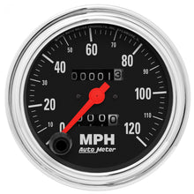 Load image into Gallery viewer, AutoMeter 2492 GAUGE, SPEEDOMETER, 3 3/8" , 120MPH, MECHANICAL, TRADITIONAL CHROME