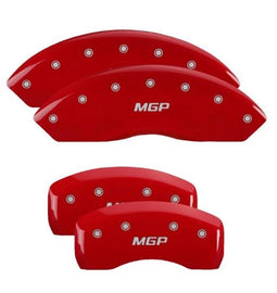 MGP Caliper Covers 25144SMGPRD Set of 4: Red finish, Silver MGP