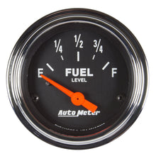 Load image into Gallery viewer, AutoMeter 2519 GAUGE, FUEL LEVEL, 2 1/16" , 73OE TO 10OF(AFTERMARKET LINEAR), ELEC, TRAD CHROME