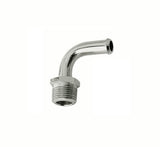 Mr Gasket 2970G Mr. Gasket Fuel Line Fitting - 3/8 Inch NPT to 3/8 Inch Hose Barb - 90° - Chrome