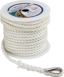 SEA DOG 301110100WH-1 TWISTED NYLON ANCHOR LINE 3/8'