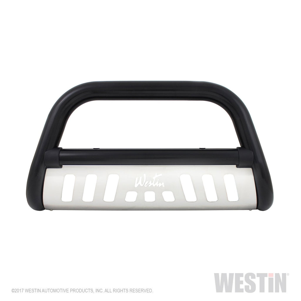 Westin 32-2455 Ultimate Bull Bar; 3 in. Dia.; Black Steel; w/Stainless Steel Skid Plate;