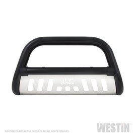 Westin 32-2455 Ultimate Bull Bar; 3 in. Dia.; Black Steel; w/Stainless Steel Skid Plate;