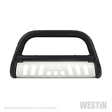 Westin 32-2455 Ultimate Bull Bar; 3 in. Dia.; Black Steel; w/Stainless Steel Skid Plate;