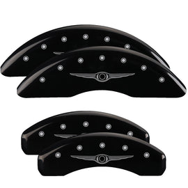 MGP Caliper Covers 32002SCW1BK Set of 4: Black finish, Silver Chrysler Wing Style 1