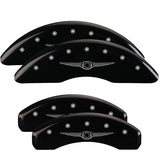 MGP Caliper Covers 32002SCW1BK Set of 4: Black finish, Silver Chrysler Wing Style 1
