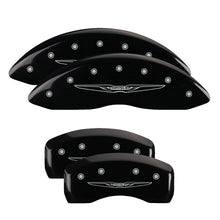 Load image into Gallery viewer, MGP Caliper Covers 32003SCW2BK Set of 4: Black finish, Silver Chrysler Wing Style 2