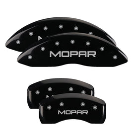 MGP Caliper Covers 32003SMOPBK Set of 4: Black finish, Silver MOPAR