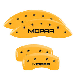 MGP Caliper Covers 32003SMOPYL Set of 4: Yellow finish, Black MOPAR
