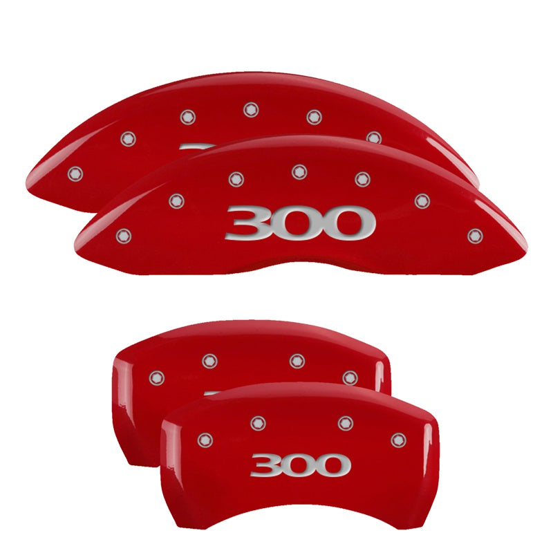 MGP Caliper Covers 32005S300RD Set of 4: Red finish, Silver 300 (Pre-2017)