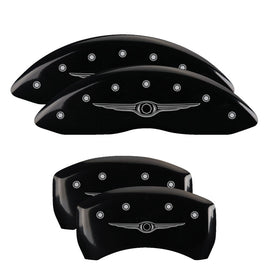 MGP Caliper Covers 32005SCW1BK Set of 4: Black finish, Silver Chrysler Wing Style 1