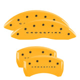 MGP Caliper Covers 32010SCRFYL Set of 4: Yellow finish, Black Crossfire