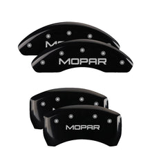 Load image into Gallery viewer, MGP Caliper Covers 32011SMOPBK Set of 4: Black finish, Silver MOPAR