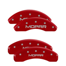 Load image into Gallery viewer, MGP Caliper Covers 32014SMOPRD Set of 4: Red finish, Silver MOPAR