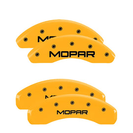 MGP Caliper Covers 32014SMOPYL Set of 4: Yellow finish, Black MOPAR