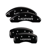 MGP Caliper Covers 32018SMOPBK Set of 4: Black finish, Silver MOPAR