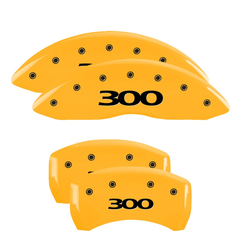 MGP Caliper Covers 32020S300YL Set of 4: Yellow finish, Black 300 (Pre-2017)