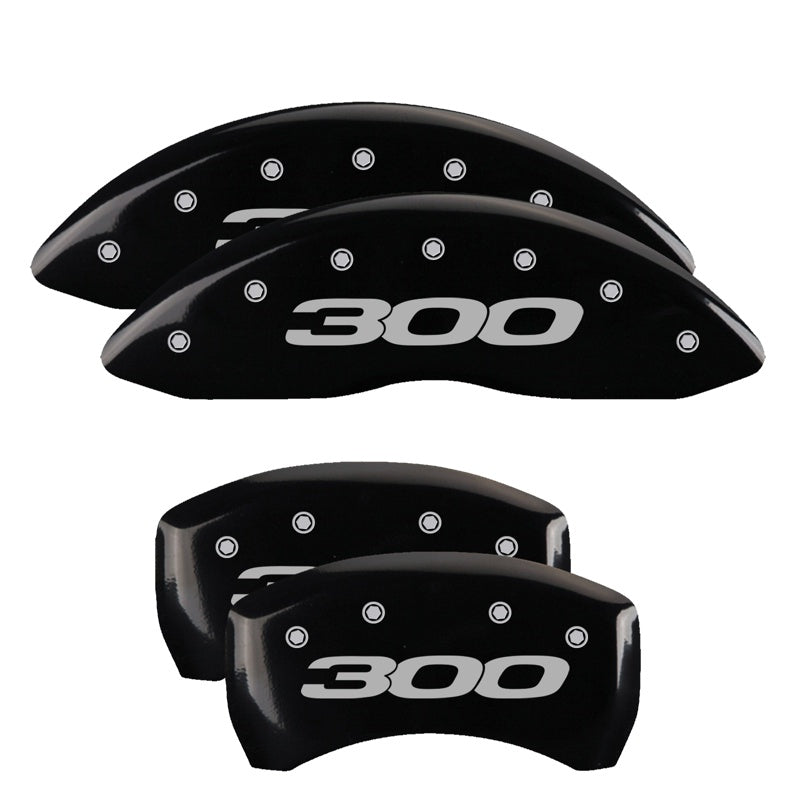MGP Caliper Covers 32020S301BK Set of 4: Black finish, Silver Chrysler 300 (2017)