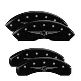 MGP Caliper Covers 32021SCW1BK Set of 4: Black finish, Silver Chrysler Wing Style 1