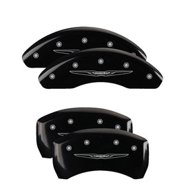 MGP Caliper Covers 32022SCW2BK Set of 4: Black finish, Silver Chrysler Wing Style 2